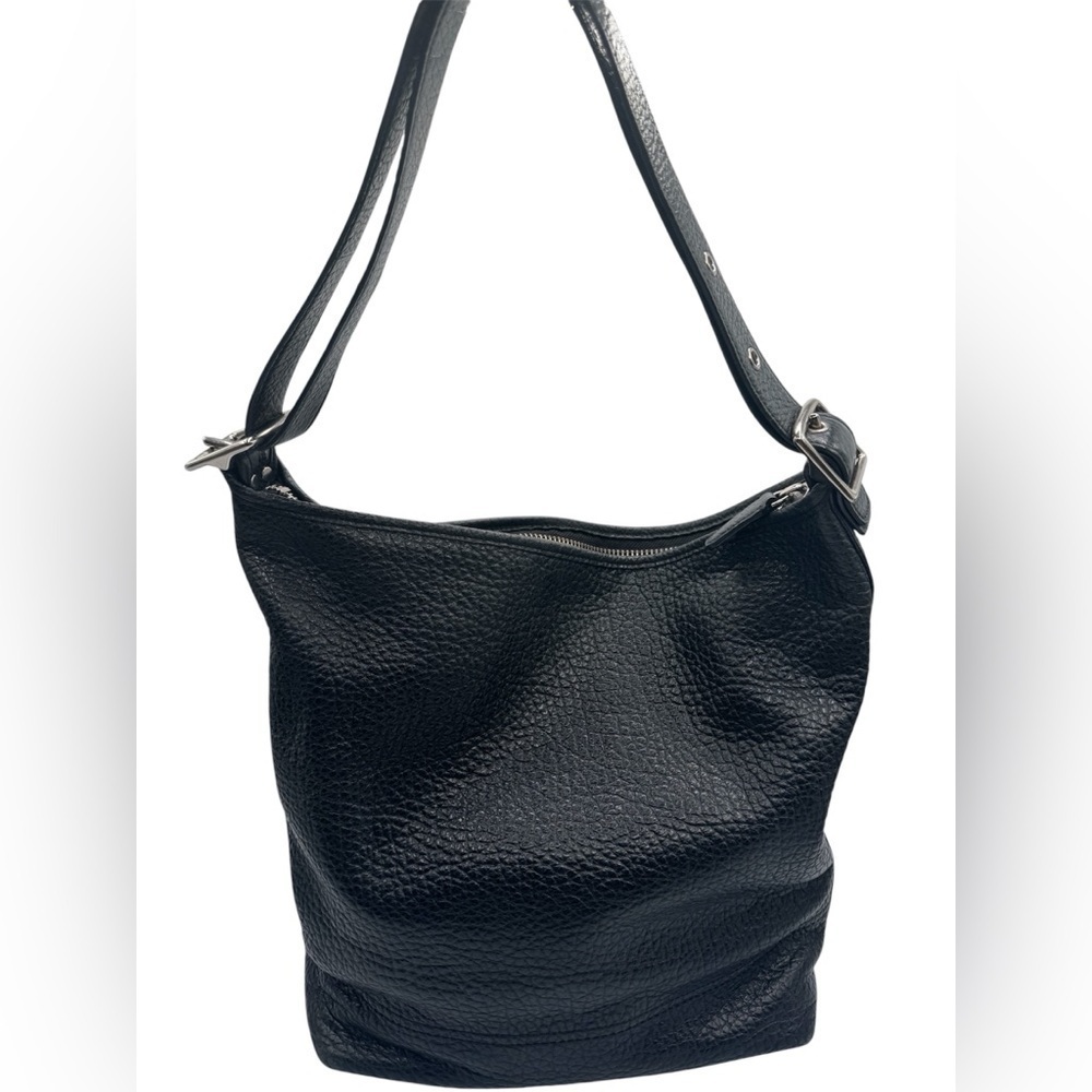 Coach Sara Black Textured Leather Shoulder Bag | Good Used Condition
